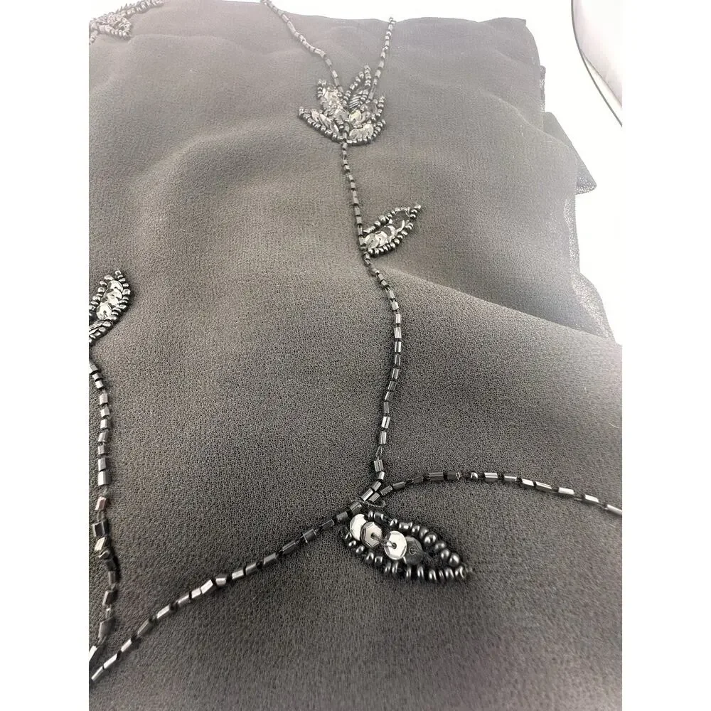 NWT: Dress Barn‎ Scarf W Beaded Floral Design Throughout